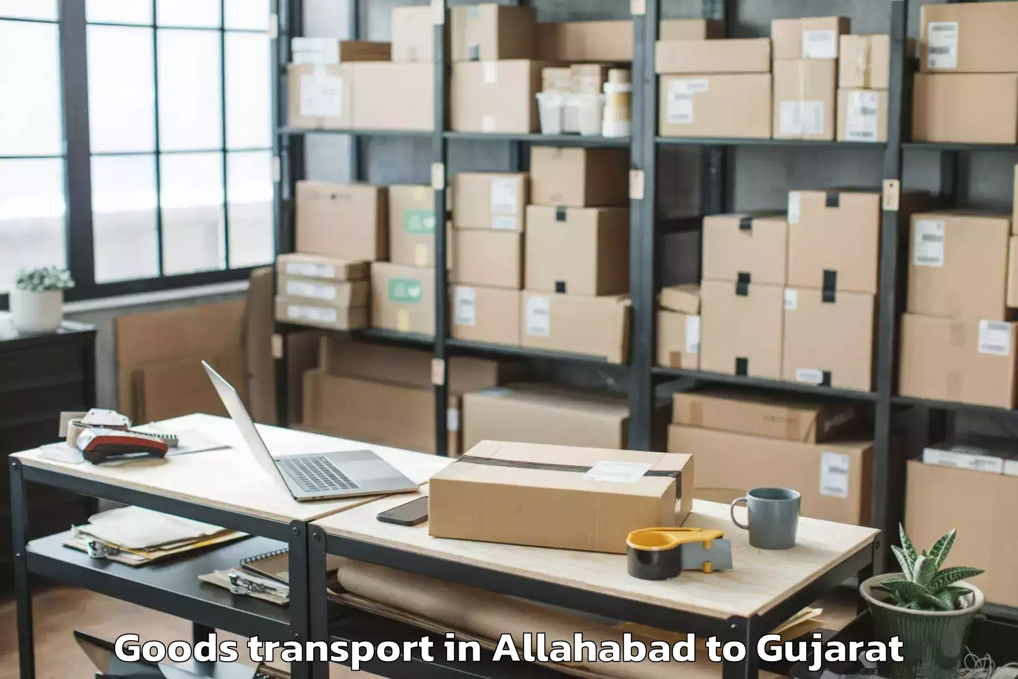 Professional Allahabad to Porbandar Goods Transport